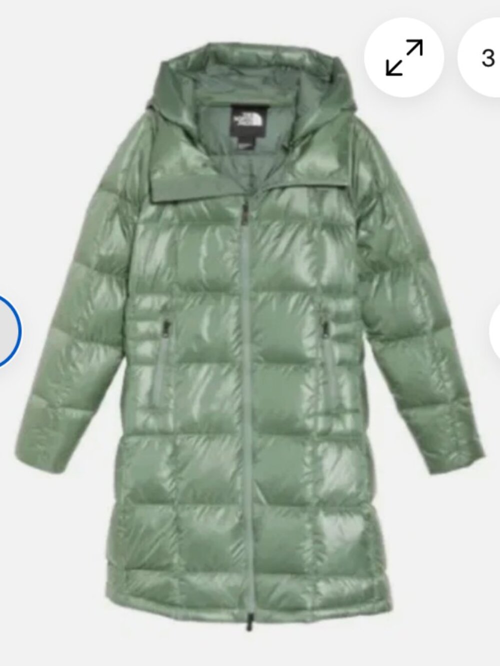 The North Face Size Small XS Down Jacket Like new Grey Green Acropolis Parka
